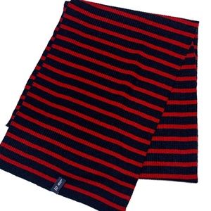 Gap Red & navy blue striped knit scarf